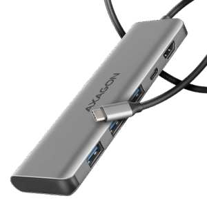 USB-jagaja Axagon USB-C - 3x USB-A, 1x 4K HDMI, 1x USB-C (PD 100W)